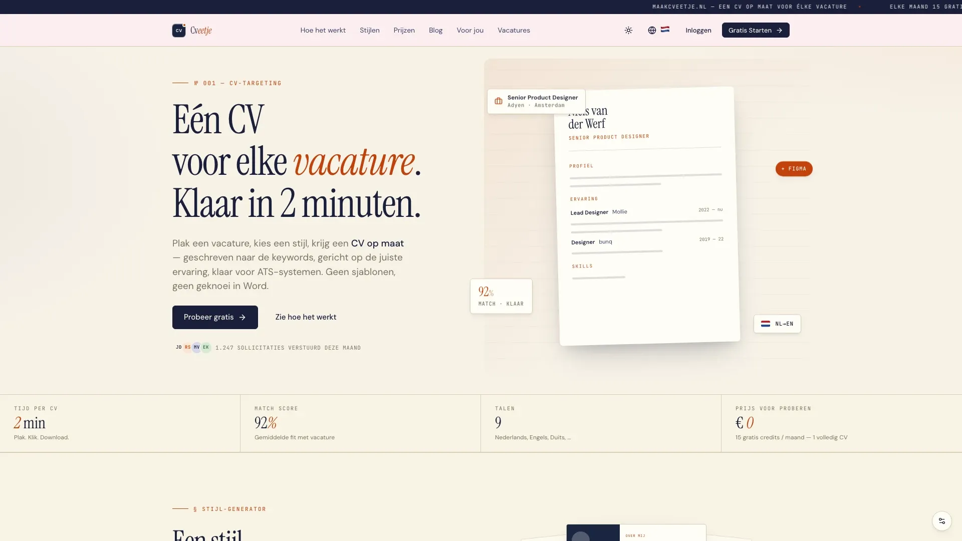 Schermbeeld van CVeetje