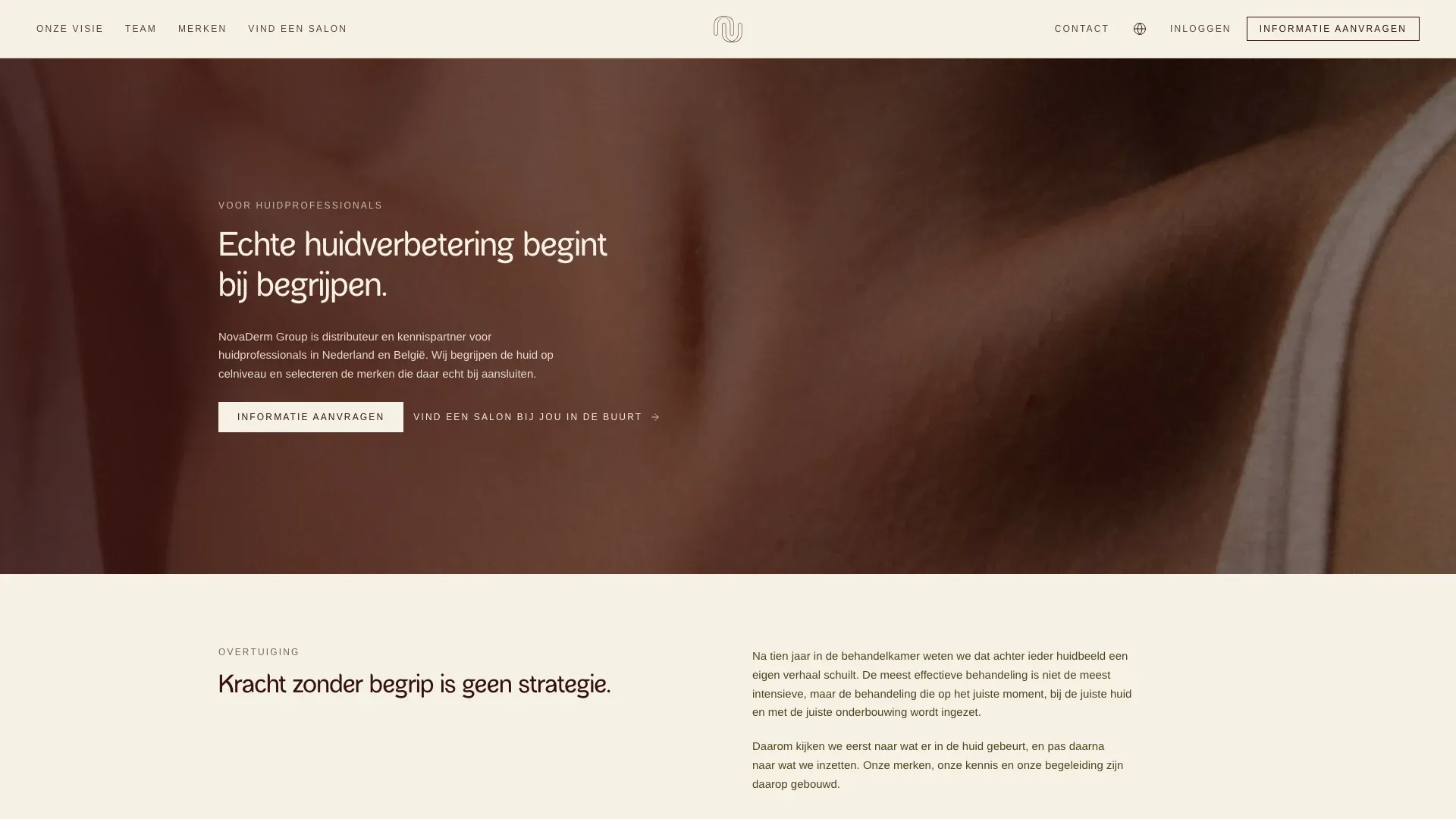 Schermbeeld van NovaDerm — B2B-portaal