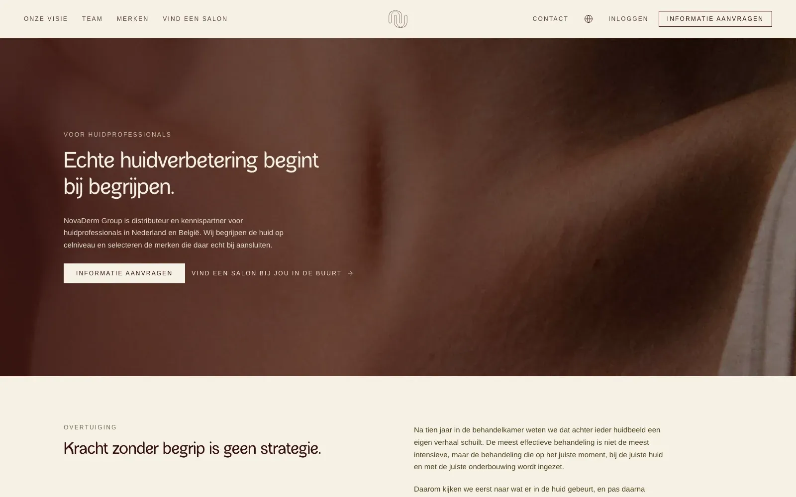 Schermbeeld van NovaDerm — B2B-portaal